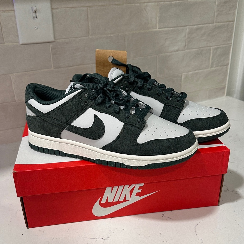 Nike women’s Green and Gray low dunks